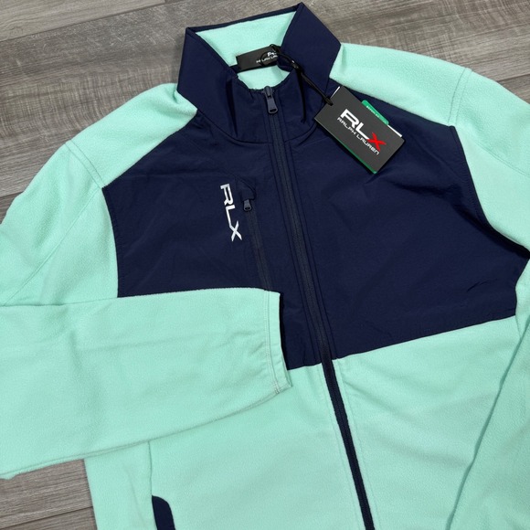RLX Ralph Lauren Other - RLX Ralph Lauren Golf Fleece Jacket Full Zip Mint Green Blue Mens Size Large NEW